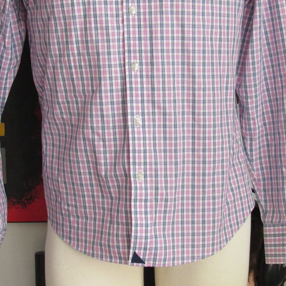 UNTUCKit Men's Wrinkle-Free Dolcetto Shirt Pink Blue & White Check Sz M EUC Read - Picture 6 of 13